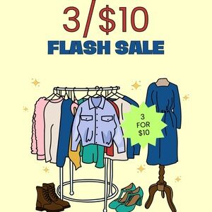 3/$10 FLASH SALE!!
